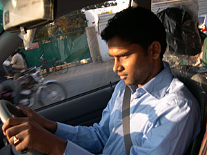 Sandeep Driving his new car