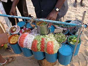 Chaat seller on the beach