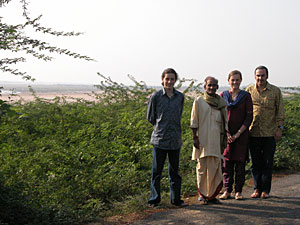 Vedantam Radheshyam and us on the banks of the Krishna River