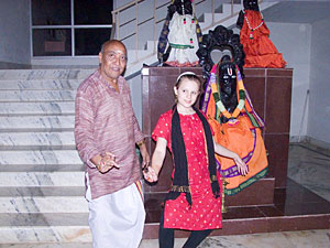 Vedantam Satyam & Freya posing at Kuchipudi University