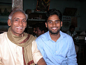 Radheshyam & Sandeep at the eating house in Kuchipudi